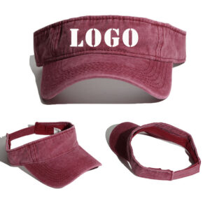 Washed Cotton Empty Top Sports Visor Sunscreen Tennis Hat Cap