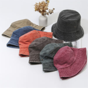 Blank Washed Cotton Bucket Cap Denim Bucket Hat With Custom logo