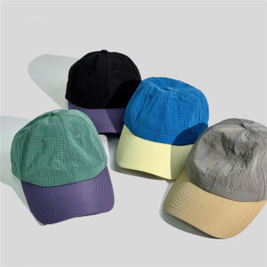 Contrasting Color Unstructured 6 Panel Nylon Baseball Hat