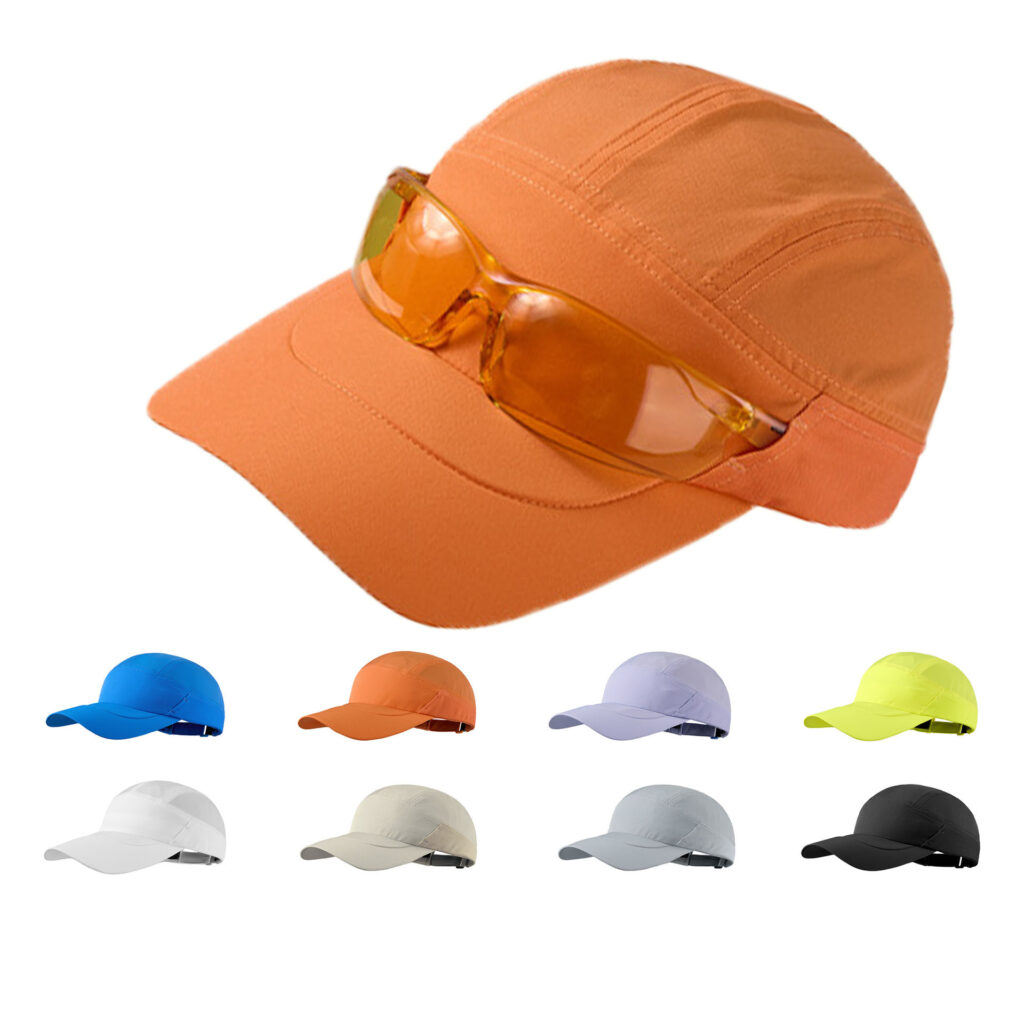 95% Nylon 5% Spandex Lightweight Waterproof Satisfy Running Cap with Sunglass Holder