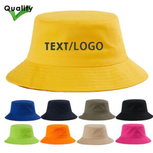 High Quality Cotton Blank PlainCustom Color Logo Fisherman Bucket Hats Caps