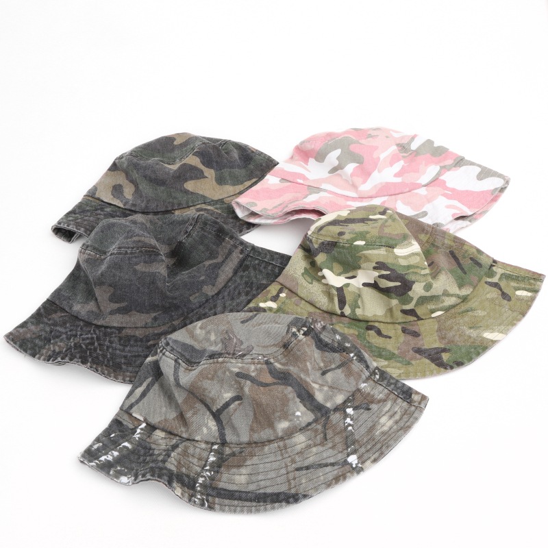 Outdoor Jungle Fisherman Hat Washed Forest Tree Camouflage Bucket Hat Cap