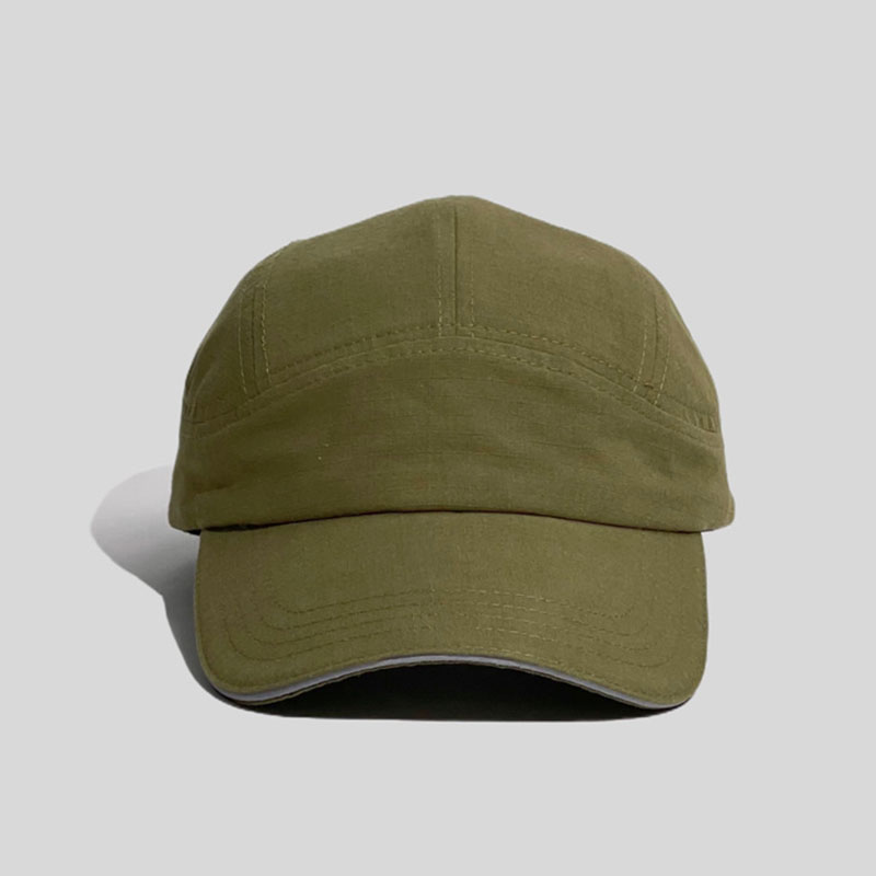 Vintage Washed Cotton Reflective Strips Sandwich Visor Camp Hat - Image 9