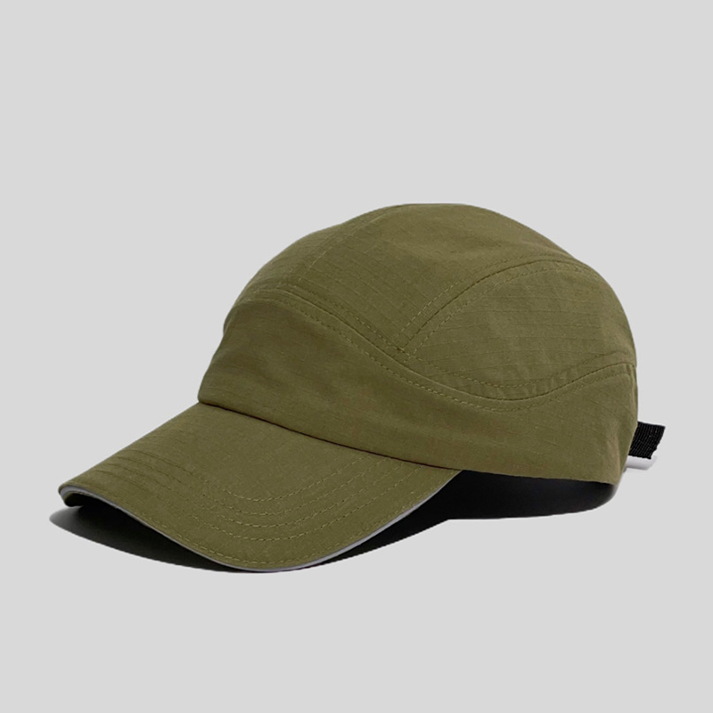 Vintage Washed Cotton Reflective Strips Sandwich Visor Camp Hat - Image 8