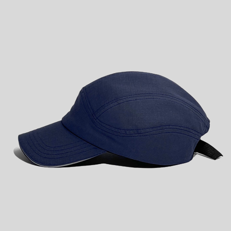 Vintage Washed Cotton Reflective Strips Sandwich Visor Camp Hat - Image 5