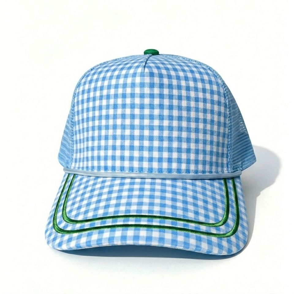 High Profile Bright Colored Checkered Bill Colorful Hat Adjustable Snapback Baseball Hat with Rope on Brim - Image 5