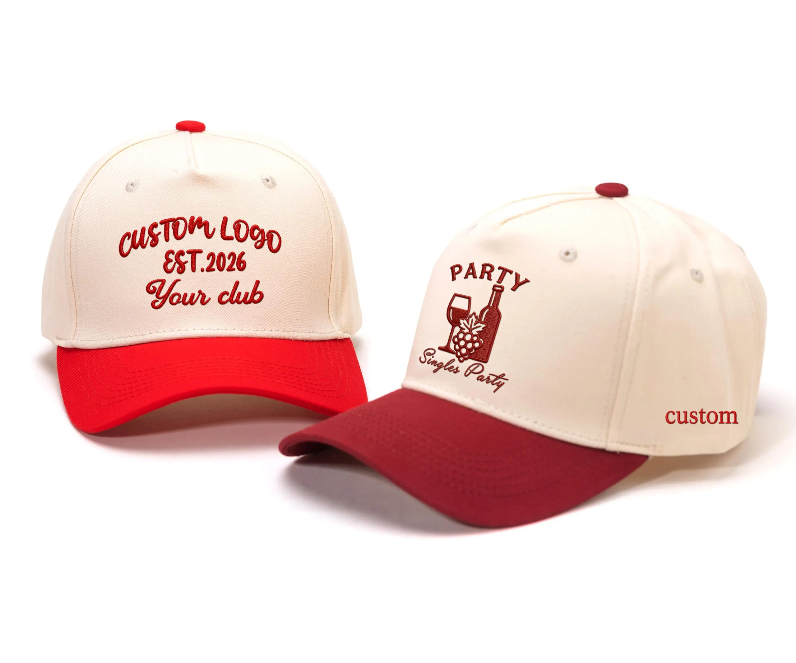 Custom Made Embroidered Team logo 5 Panel Blank Snapback Hats Baseball Caps - Image 3