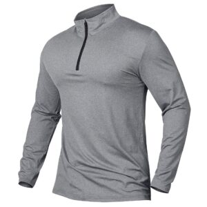 Quarter Zip Collar Long Sleeved T-shirt Quick Dry Sport Fitness Tshirt