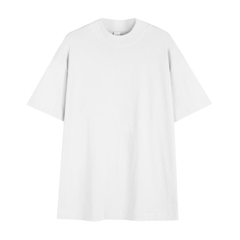 Small Rib Collar 280gsm Heavy Weight Pure Cotton Oversized Vintage Blank Tshirt for Men - Image 8
