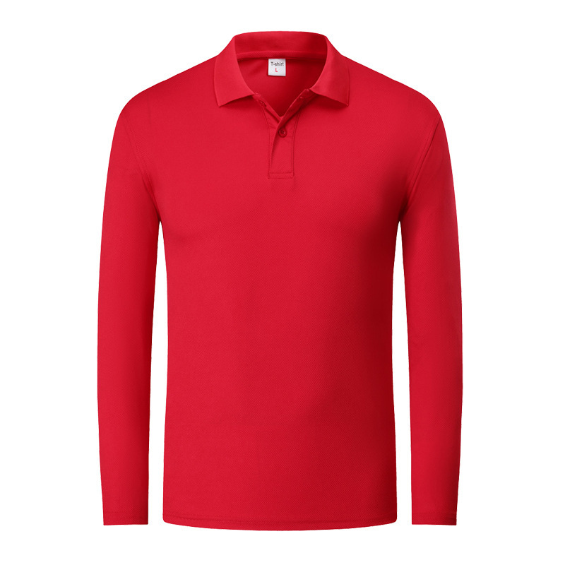 100% Polyester Quick Dry Long Sleeve Golf Polo Shirts Casual Blank Polo Tshirt for Men - Image 8