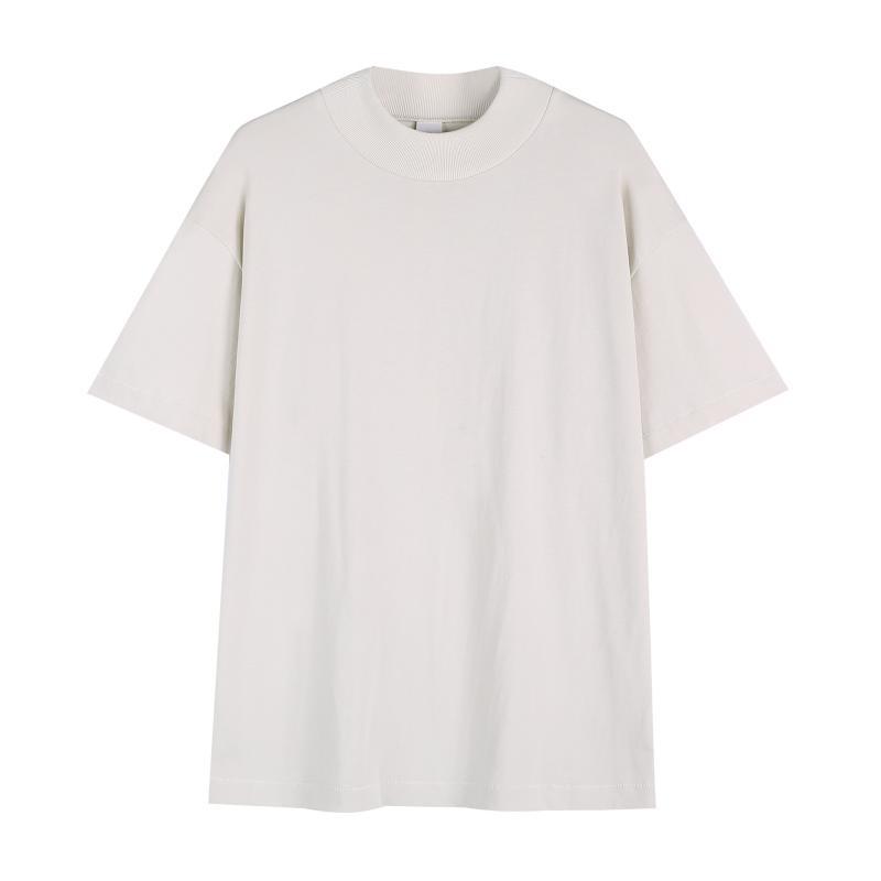 Small Rib Collar 280gsm Heavy Weight Pure Cotton Oversized Vintage Blank Tshirt for Men - Image 6