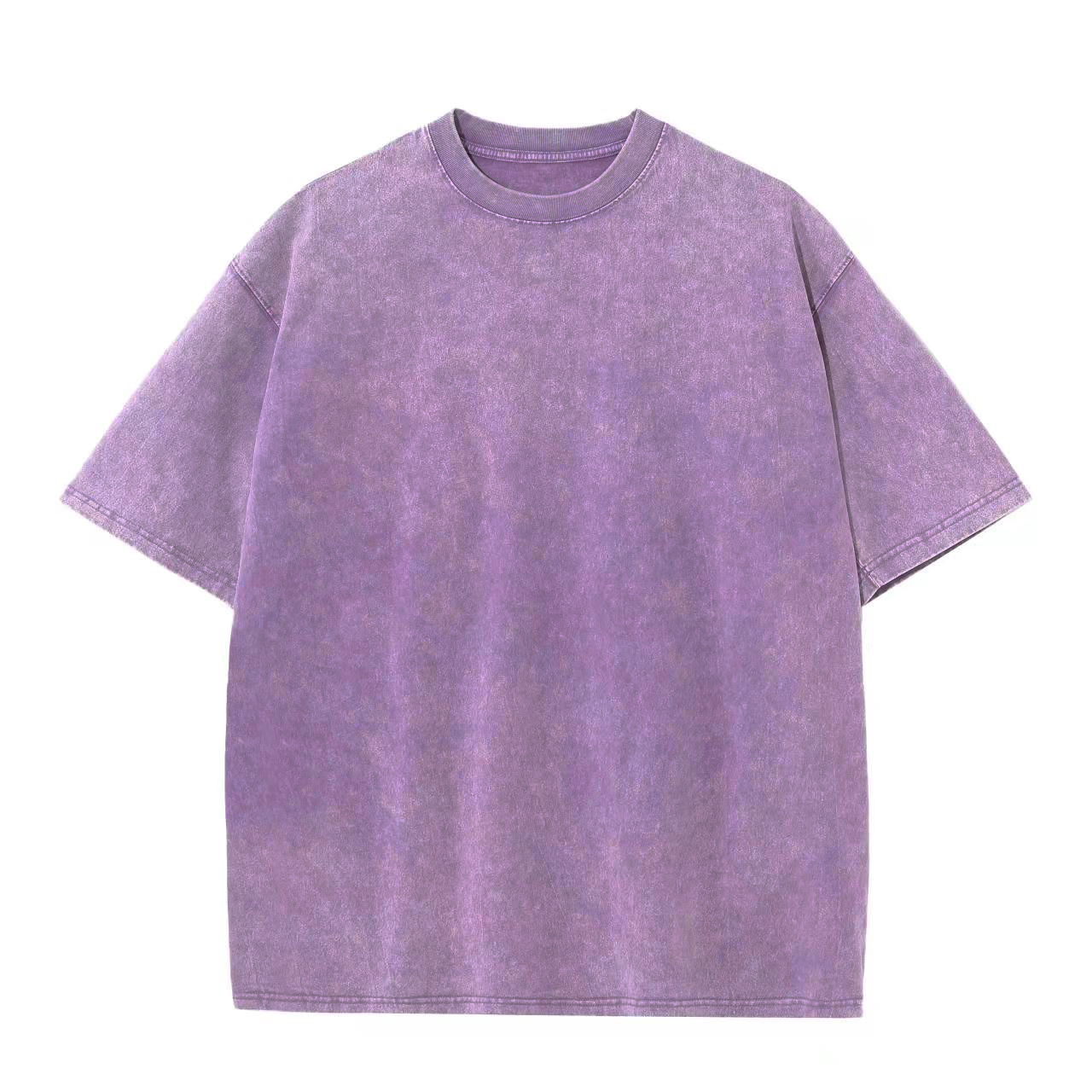 230g Cotton Blank Plain Tee Acid Stone Snow Wash Oversized Distressed T-shirts - Image 9