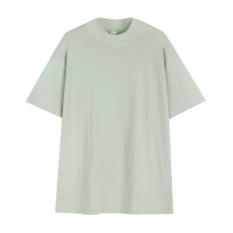 Small Rib Collar 280gsm Heavy Weight Pure Cotton Oversized Vintage Blank Tshirt for Men - Image 5