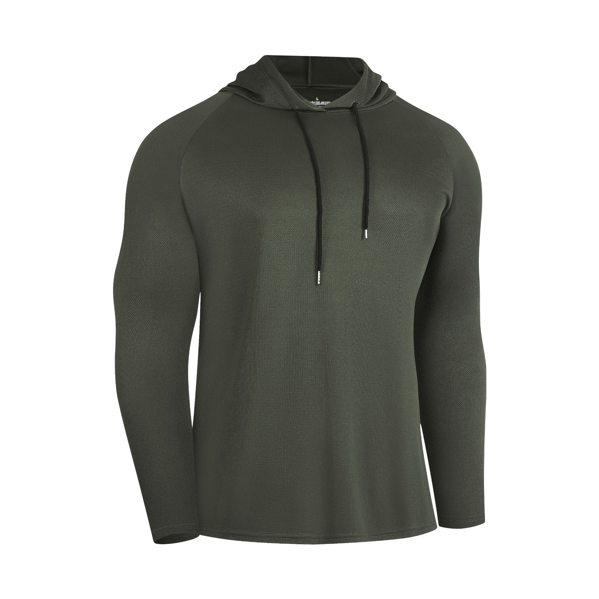 US Size Custom Graphic Athletic Gym Top Blank Long Sleeve Quick Dry T-shirts Sport T Shirt with Hood - Image 9