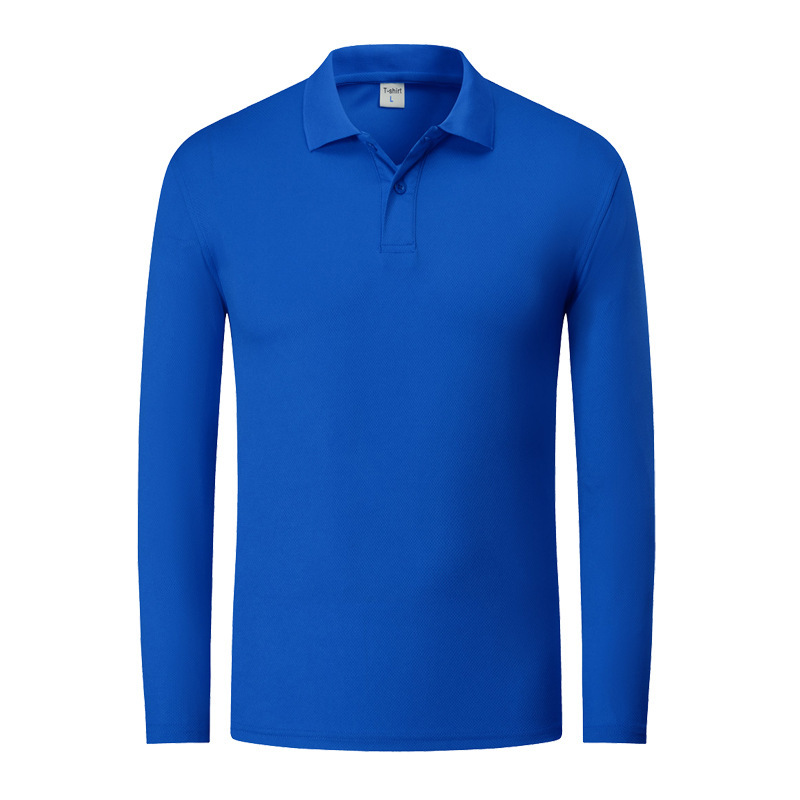 100% Polyester Quick Dry Long Sleeve Golf Polo Shirts Casual Blank Polo Tshirt for Men - Image 5