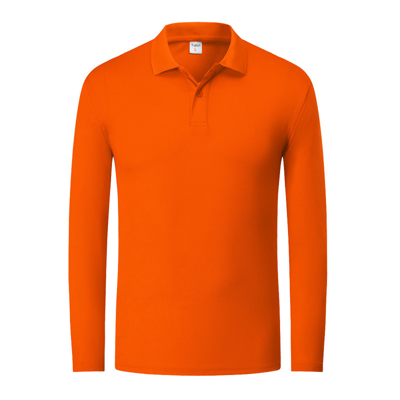 100% Polyester Quick Dry Long Sleeve Golf Polo Shirts Casual Blank Polo Tshirt for Men - Image 4