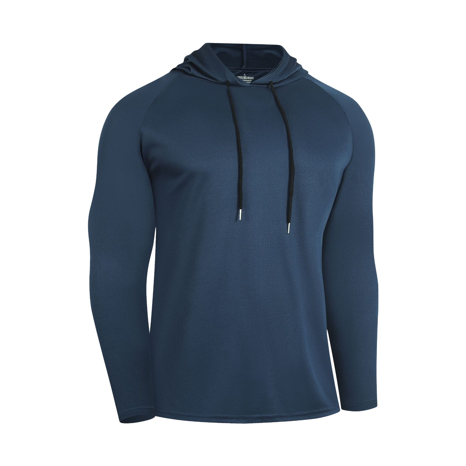 US Size Custom Graphic Athletic Gym Top Blank Long Sleeve Quick Dry T-shirts Sport T Shirt with Hood - Image 7