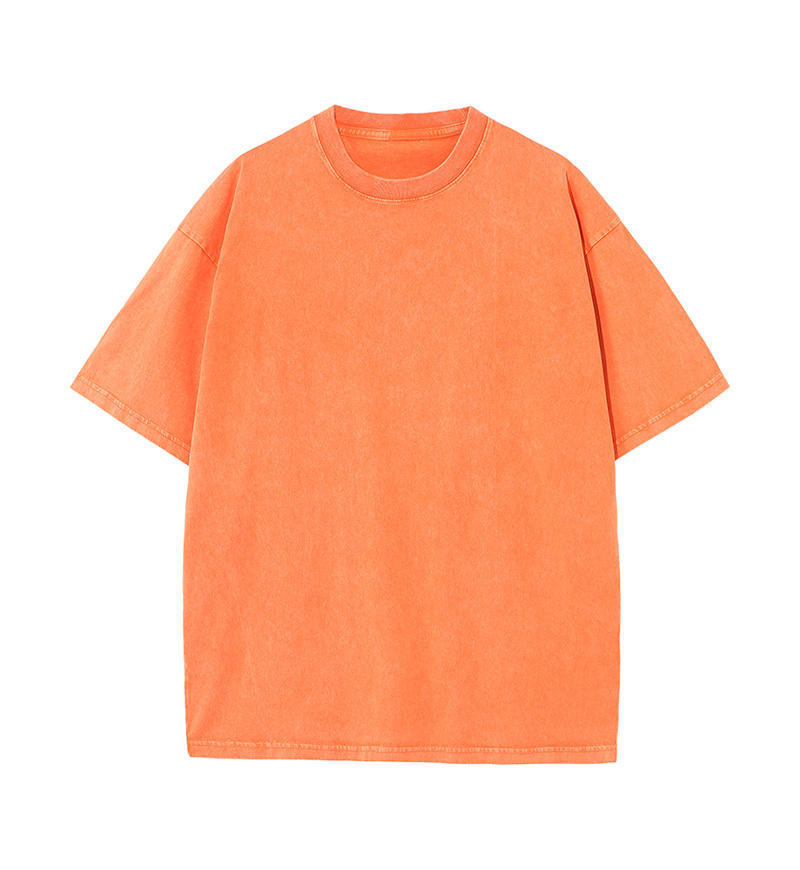 230g Cotton Blank Plain Tee Acid Stone Snow Wash Oversized Distressed T-shirts - Image 5