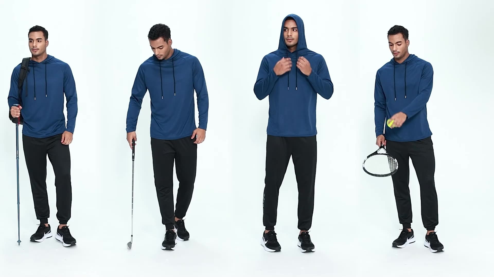 US Size Custom Graphic Athletic Gym Top Blank Long Sleeve Quick Dry T-shirts Sport T Shirt with Hood - Image 2