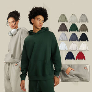 445g Cotton Polyester Heavyweight Streetwear Oversized Blank Homme Hoodie