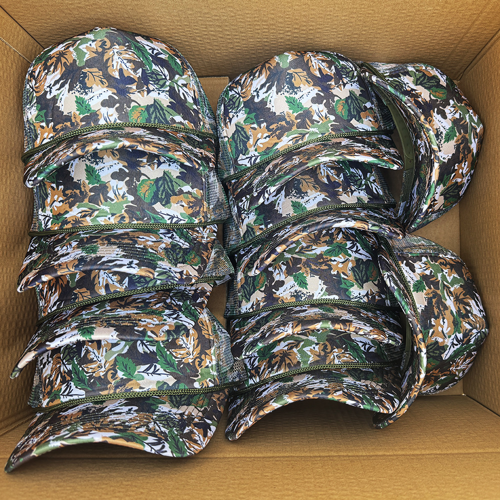 Wholesale Print Mesh Trucker Cap Men Woman Streetwear Green Leaf Camo Foam Mesh Trucker Hats - Image 2