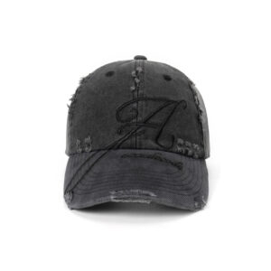 Split panel embroidery across hat seams, exquisite craft without breaking pattern