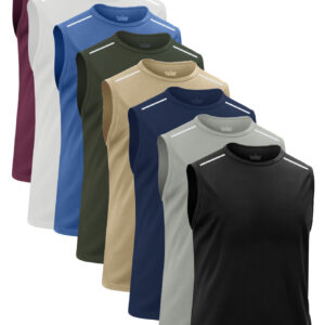 Sports Tank Top Polyester Sleeveless Vest Reflective Strap Vest Quick Dry Breathable Running Training Singlets