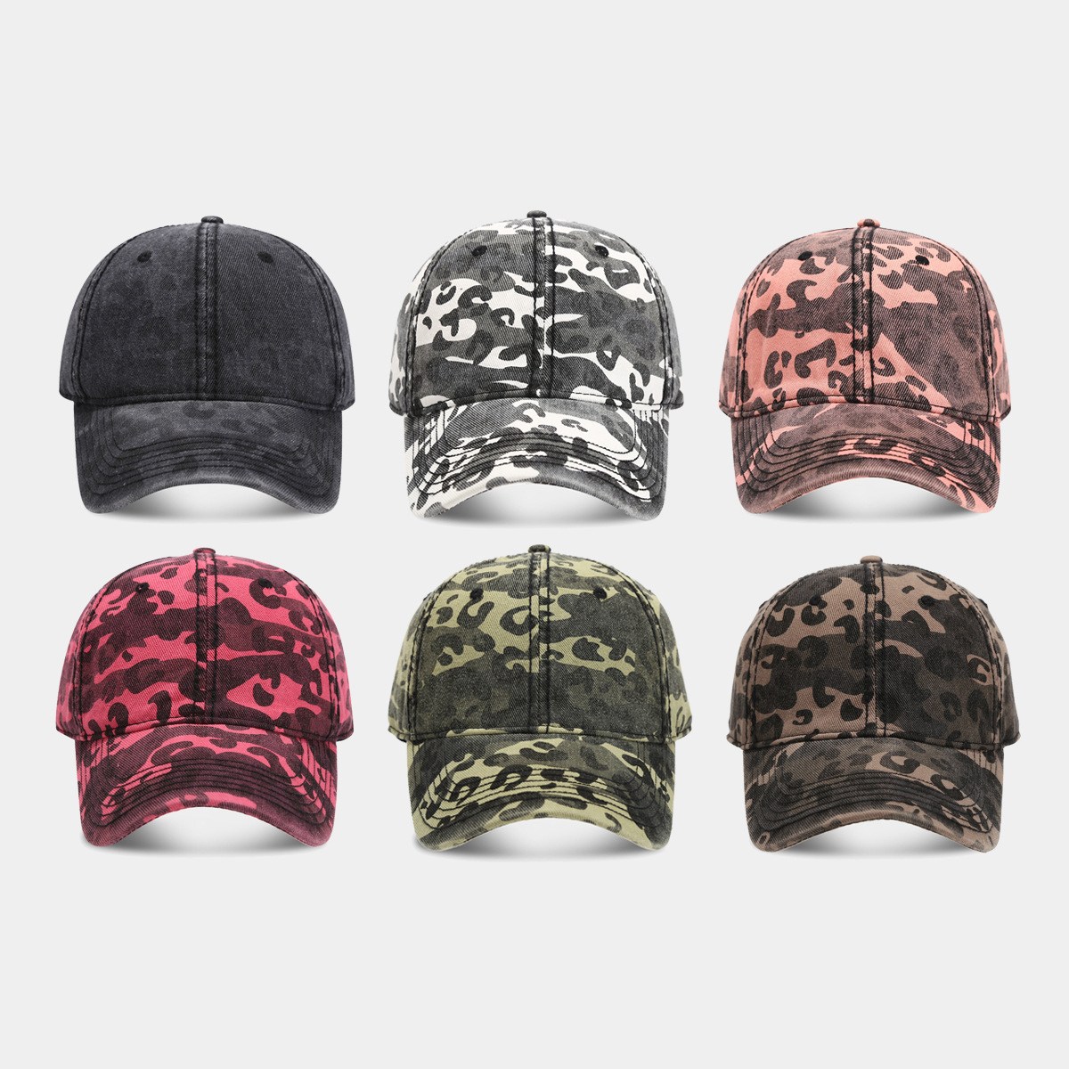 Leopard Camo Print Structured Curved Bill Casual Dad Hat for Outdoor Daily Wear - Image 2