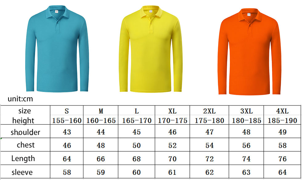 100% Polyester Quick Dry Long Sleeve Golf Polo Shirts Casual Blank Polo Tshirt for Men - Image 2