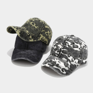 Unisex Leopard Camo Baseball Cap, Casual Outdoor Leopard Camouflage Structured Dad Hat