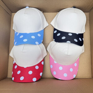 Baseball Cap with Polka Dot Printed Brim