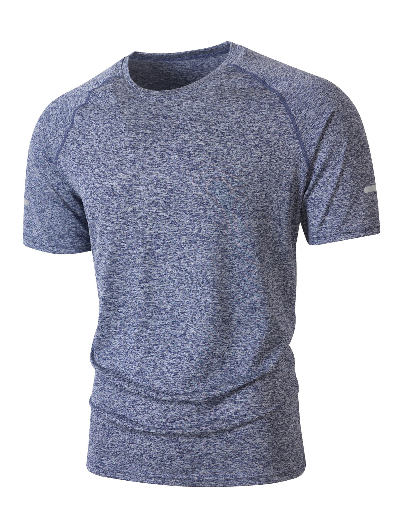T-shirt Stretch Compression Tshirt Reflective Strap Performance Wrink Resistant Sport Running T Shirts - Image 4
