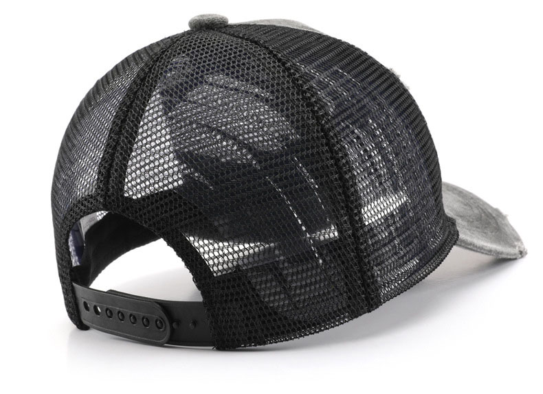 Vintage Washed Distressed Trucker Hat Unstructured Frayed Ripped Adjustable Snapback Retro Outdoor Mesh Cap - Image 6