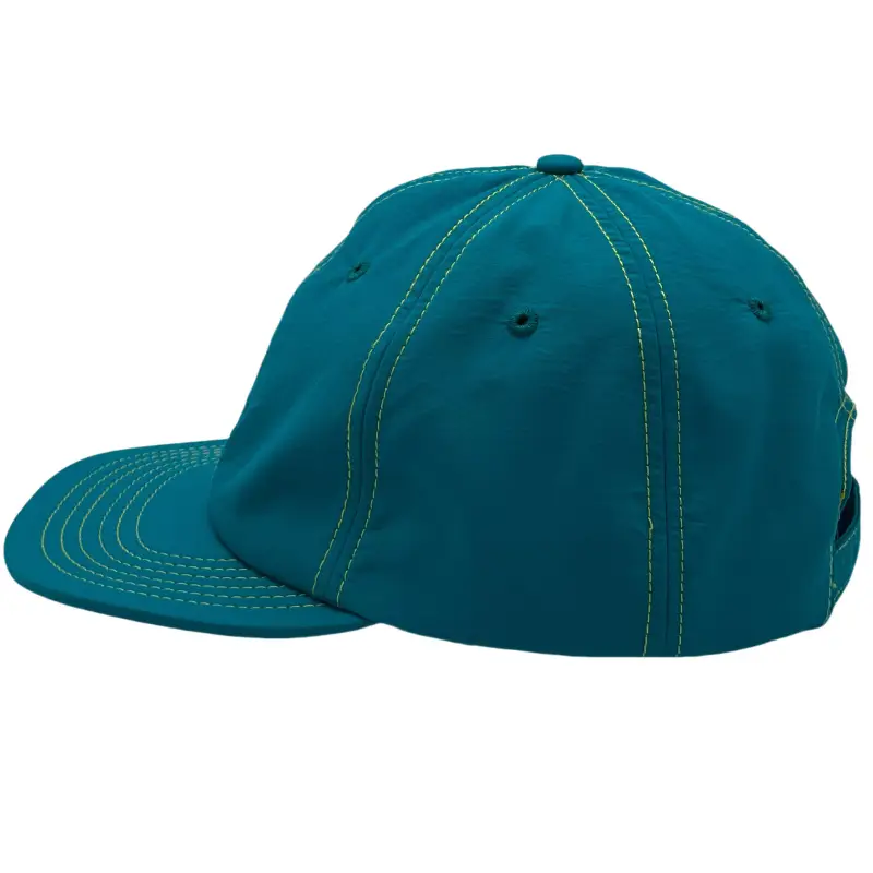 Flat Brim Unstructured Contrast Stitch Nylon Quick Dry Baseball Cap - Image 4