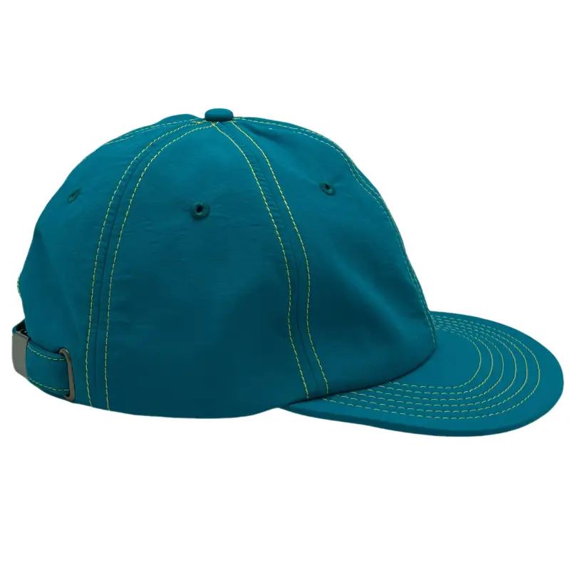 Flat Brim Unstructured Contrast Stitch Nylon Quick Dry Baseball Cap - Image 5